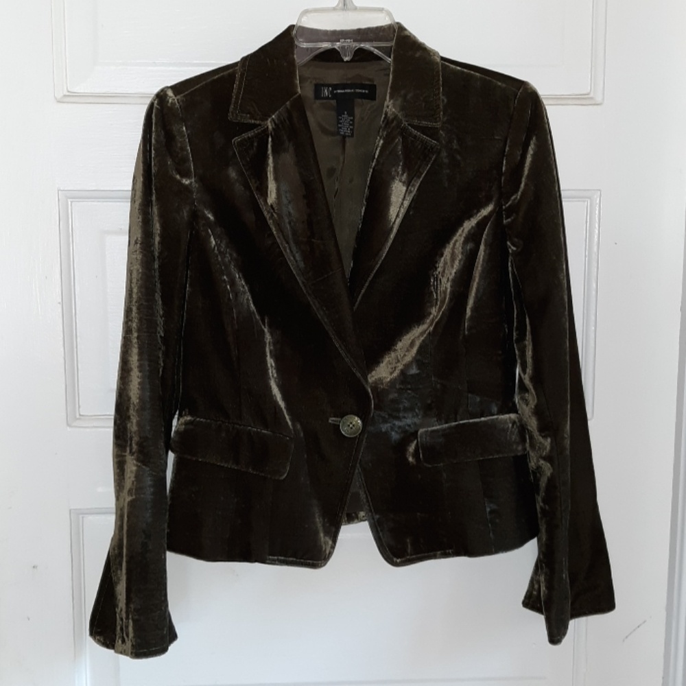 MAKE OFFER- INC Velvet  Crop Blazer